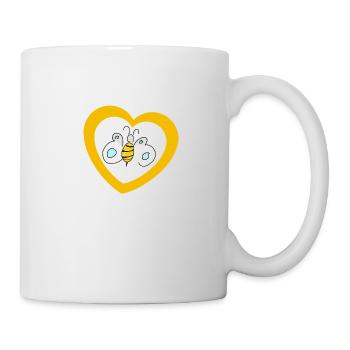 bumblefly im Herz auf der Brust - Tasse - Weiß - Rechts