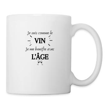Je suis comme le vin je me bonifie avec l'âge - Mug blanc - blanc - Droite