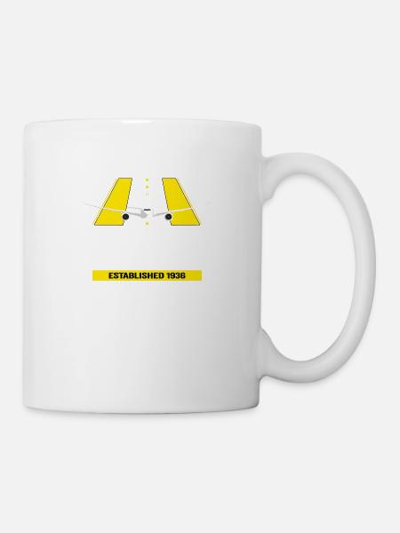 FRA Frankfurt Flughafen Germany - Plane Design - Tasse - Weiß