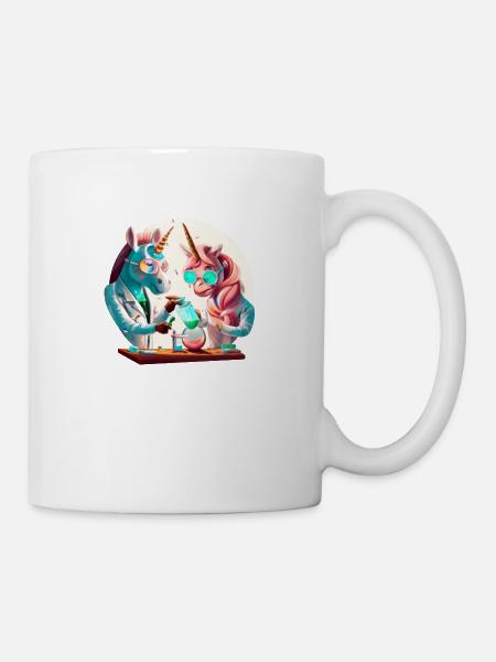 The chemistry is right - Two unicorns mix in the laboratory - Mug - white