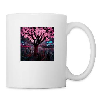 Cerisier en ville - Mug blanc - blanc - Droite