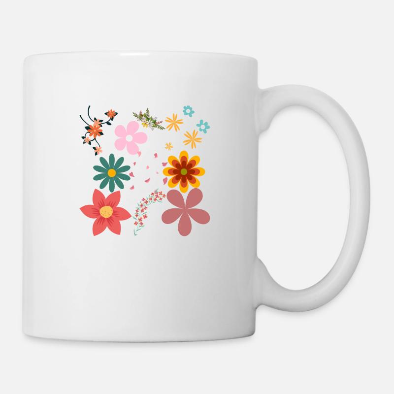 fleurs - Mug blanc - blanc