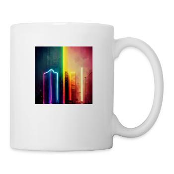 Orgueil arc-en-ciel amour néons lumières - Mug blanc - blanc - Droite