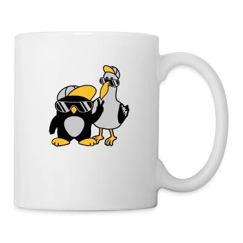 Möwe Pinguin 2 Freunde - Tasse - Weiß - Rechts