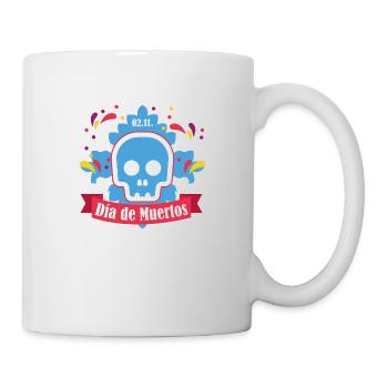 dia de muertos blau - Tasse - Weiß - Rechts