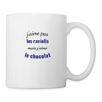 J aime pas les raviolis - Mug blanc - blanc - Droite