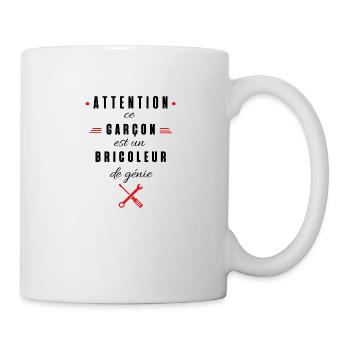 attention ce garçon est un bricoleur de génie - Mug blanc - blanc - Droite