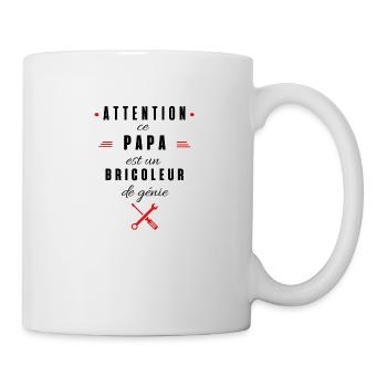attention ce papa est un bricoleur de génie - Mug blanc - blanc - Droite