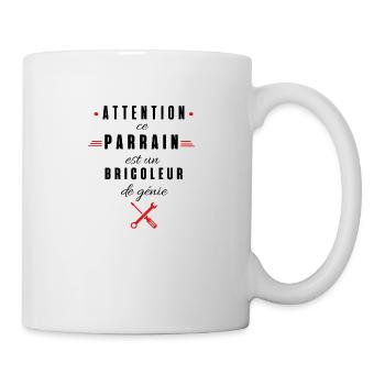 attention ce parrain est un bricoleur de génie - Mug blanc - blanc - Droite