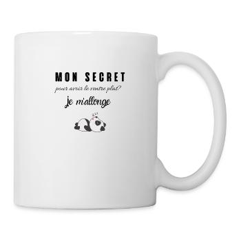 mon secret pour avoir le ventre plat je m'allonge - Mug blanc - blanc - Droite