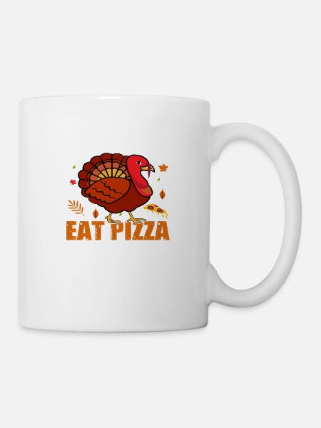 Save a Turkey Eat Pizza - Tasse - Weiß