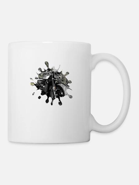 Motorrad splash SW - Tasse - Weiß