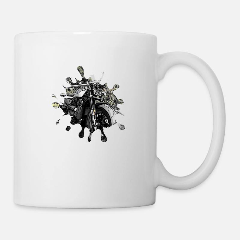 Motorrad splash SW - Tasse - Weiß