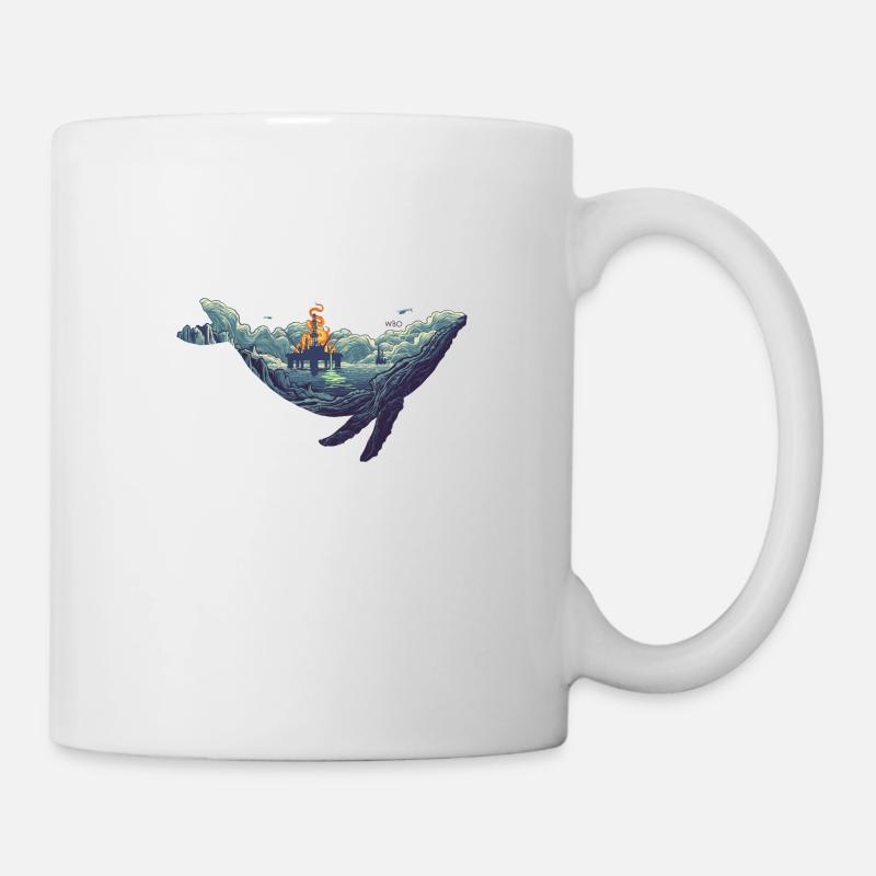 Wal, Bohrinsel, Umwelt - Tasse - Weiß