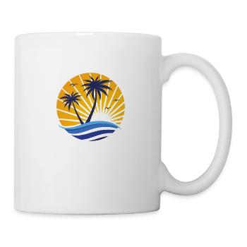 Palme Strand Sonne - Tasse - Weiß - Rechts