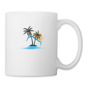 Palme Strand Sonne - Tasse - Weiß - Rechts