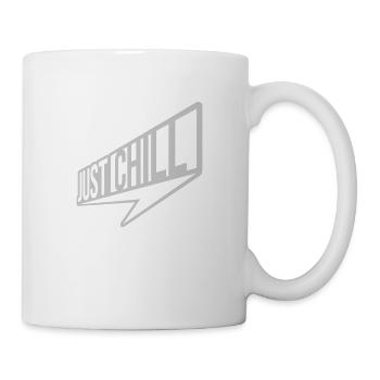Just Chill Text Logo - Tasse - Weiß - Rechts