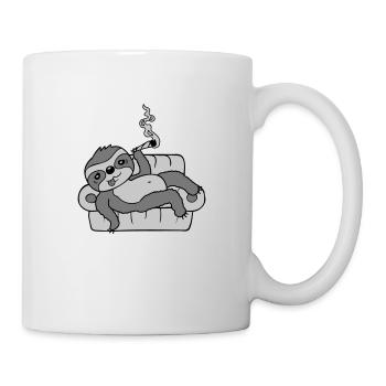 Smoking sofa sloth chills - Mug - white - Right