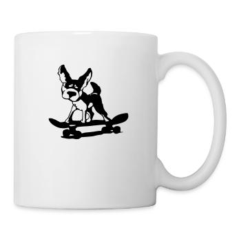 Balades pour chiens skateboard pour les propriétaires de chiens Drôle - Mug blanc - blanc - Droite