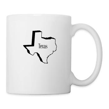 Texas State Outline Map in 3D - Tasse - Weiß - Rechts