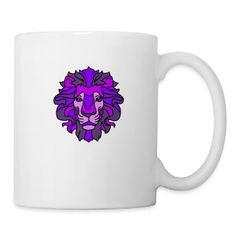 Violettes Löwenmaskendesign - Tasse - Weiß - Rechts