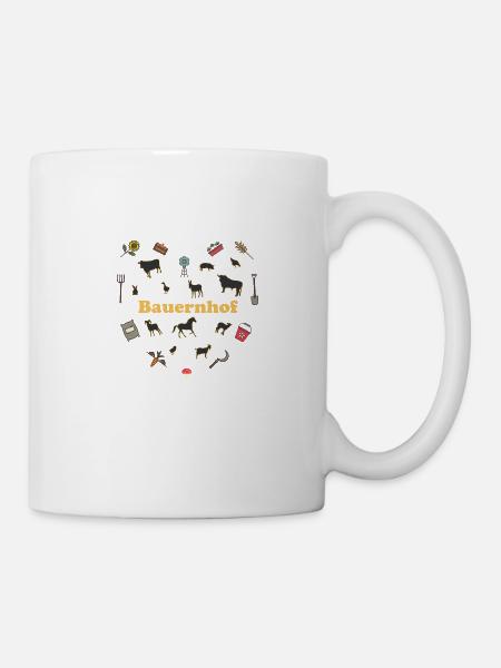 Bauernhof Tiere Herzmotiv Tiere im Herz Bauernhof - Tasse - Weiß