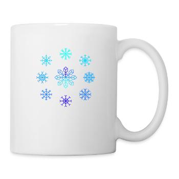 Snowflakes. Winter joy. Ice crystals. Snow - Mug - white - Right