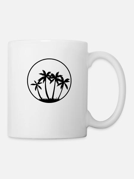 Palmen - Tasse - Weiß