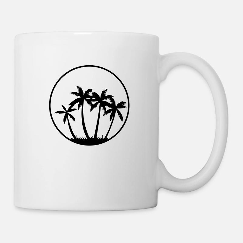 Palmen - Tasse - Weiß