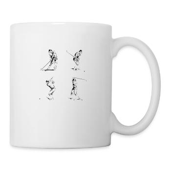 Illustration de 4 joueurs de golf. - Mug blanc - blanc - Droite
