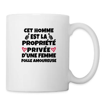 cet homme est pris par une femme folle amoureuse - Mug blanc - blanc - Droite
