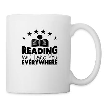 La lecture vous emmènera partout - Mug blanc - blanc - Droite