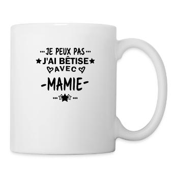 Je peux pas j'ai bêtise avec mamie - Mug blanc - blanc - Droite