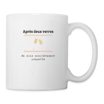 Après deux verres je suis complètement pompette - Mug blanc - blanc - Droite