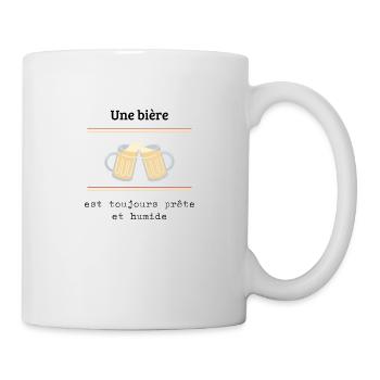 Une bière est toujours prête et humide - Mug blanc - blanc - Droite
