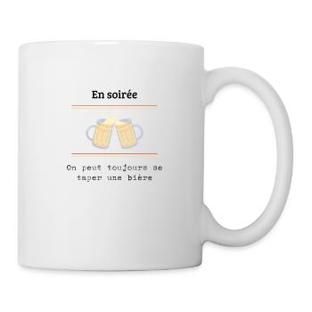 En soirée on peut toujours se taper une bière - Mug blanc - blanc - Droite