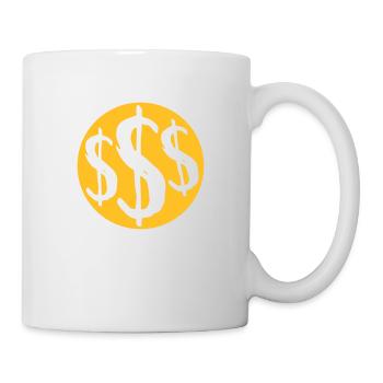 3 dollar signs round - Mug - white - Right