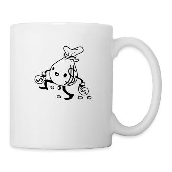 Walking Happy Money Bag Comic - Mug - white - Right
