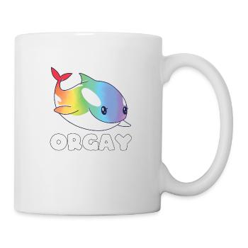 Orca LGBTQ Regenbogen Flagge Geschenk - Tasse - Weiß - Rechts