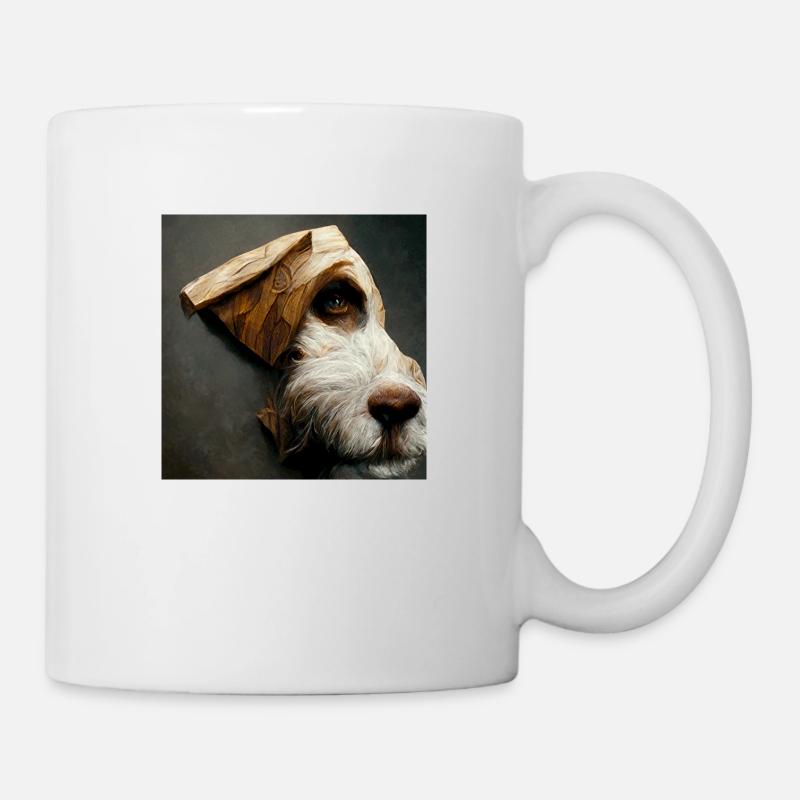 Chien de gravure sur bois - Mug blanc - blanc