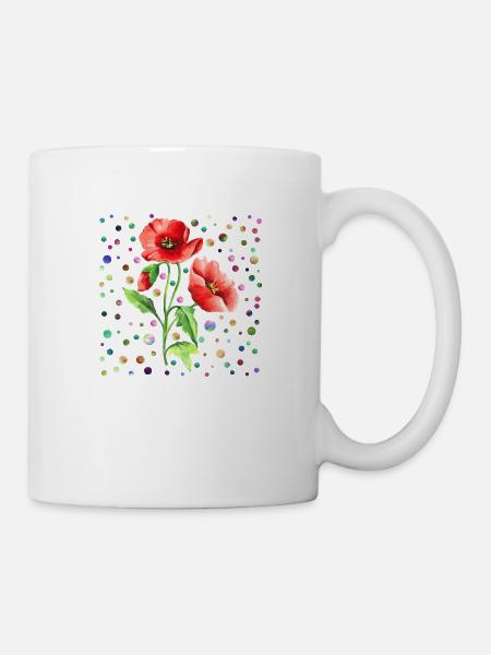 Blumen - Tasse - Weiß