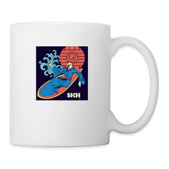 Girls on Surfboard Art Nouveau - Mug - white - Right