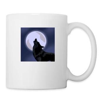Wolf mit Mond - Tasse - Weiß - Rechts