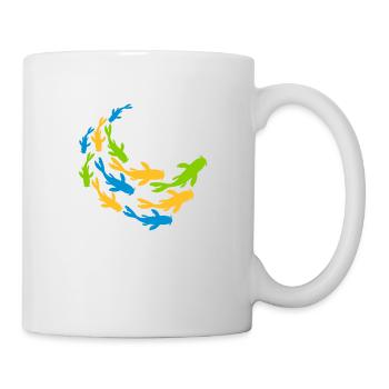 Colorful school of koi fish - Mug - white - Right