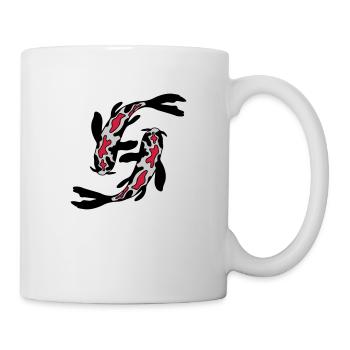 2 Koi Fische Nishikigoi - Tasse - Weiß - Rechts