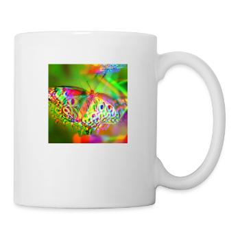 Beautiful, rainbow holographic effect butterfly - Mug - white - Right