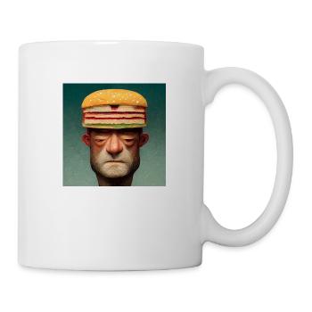 A burger in the head - Mug - white - Right