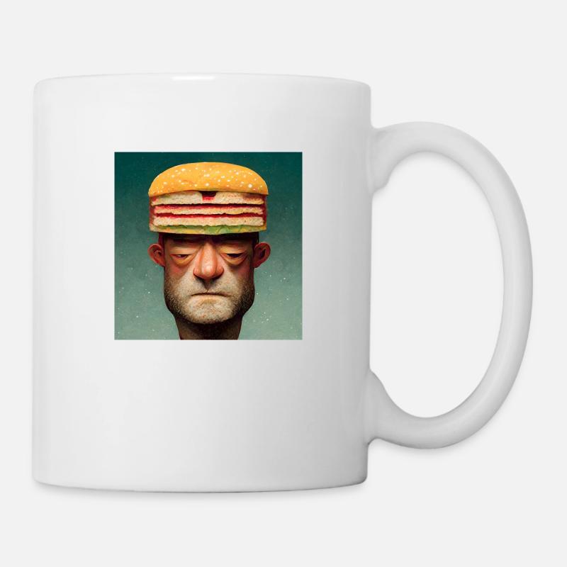 Ein Burger im Kopf - Tasse - Weiß