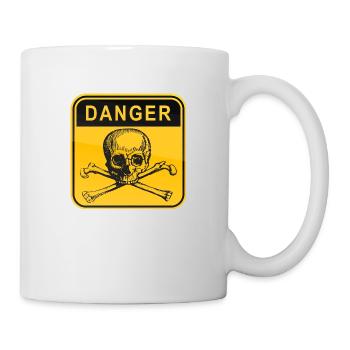 halloween danger totenkopf - Tasse - Weiß - Rechts