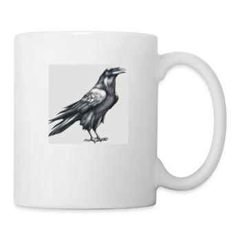 Gemalter Rabe - Tasse - Weiß - Rechts